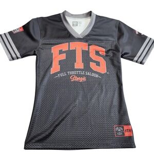 Full Throttle Saloon Jersey Womens Medium FTS Sturgis Black Mesh Biker EUC